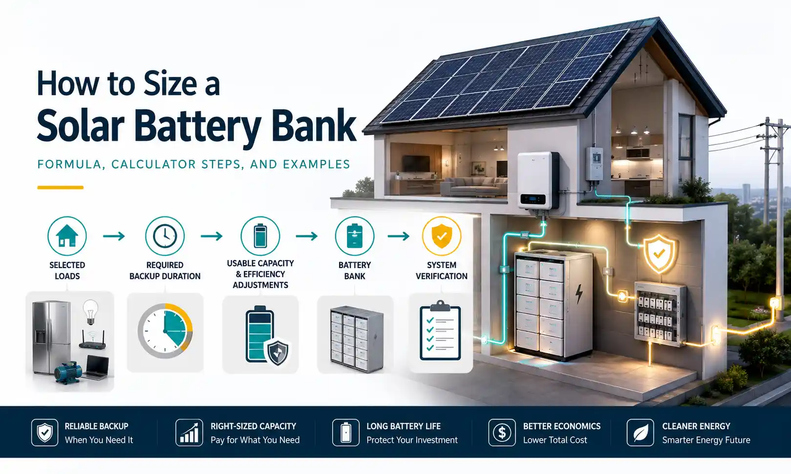 Wie kinste un zonnebatterijbank make (formule + veurbeelde)