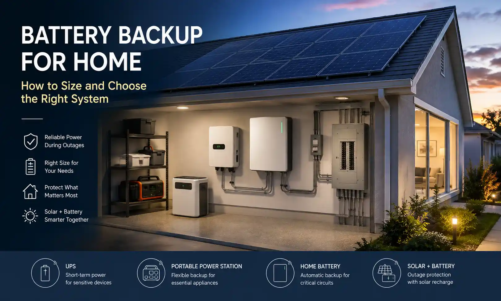 Opties veur reservebatterij: UPS, elektriciteitscentrale of batterij veur thoes?